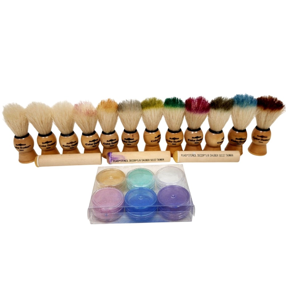 Judikins‎ Color Duster Mop Brush Lot Assorted Stencil Daubers Artist Pigments